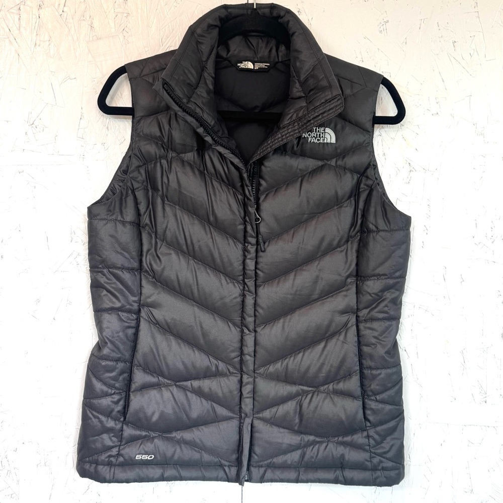 The North Face 550 Goose Down Gray Puffer Vest Full Zip Women’s Small